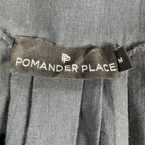 Pomander Place Top Womens Medium Navy Blue Finley Flutter Sleeve V Neck Pullover - Picture 5 of 9